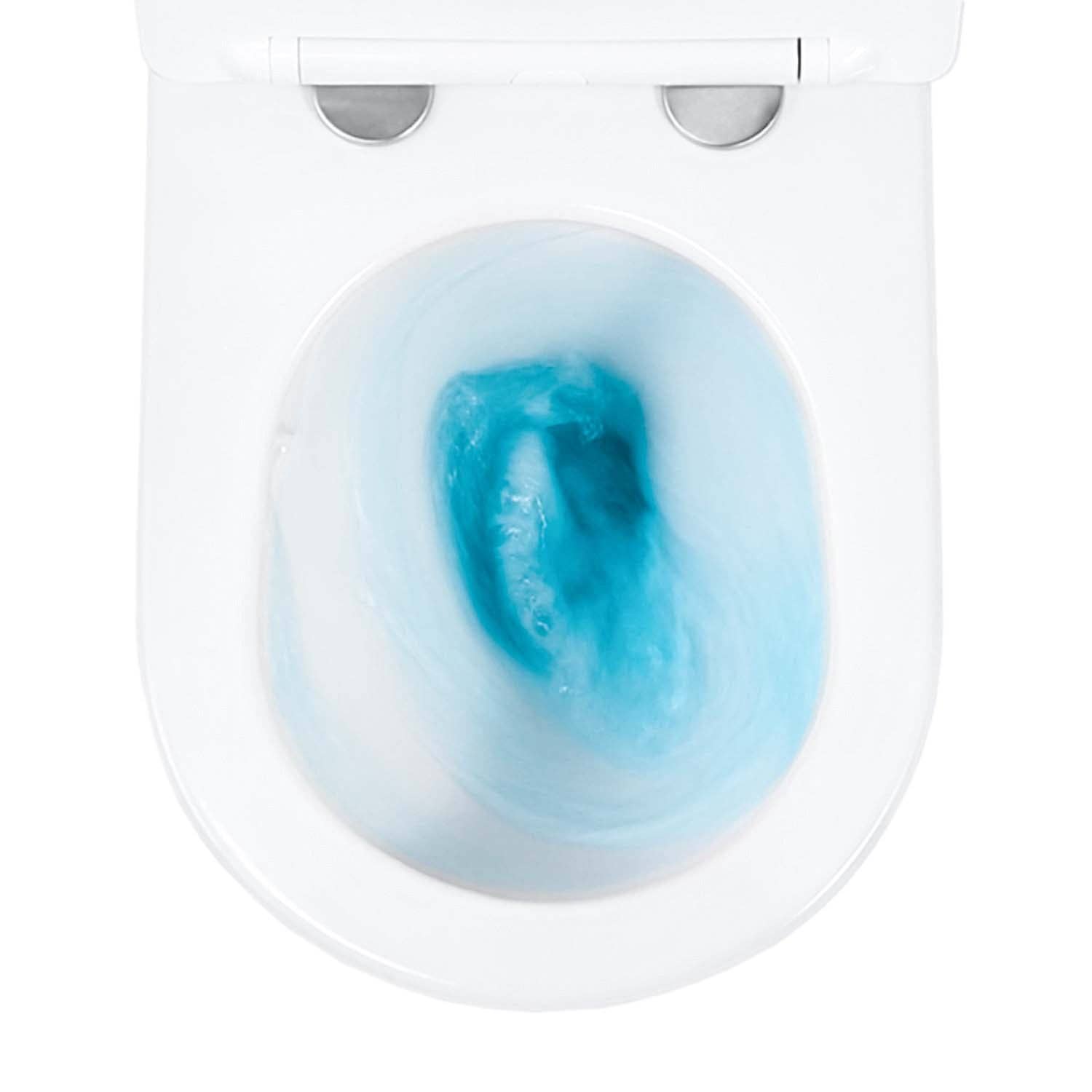 Stilform Handels GmbH – Engroshandel Tilbehørssæt til badeværelset – Whirlflush væghængt toilet Soho 3.0 uden kant med tornado skyl i hvid højglans inkl. toiletsæde1