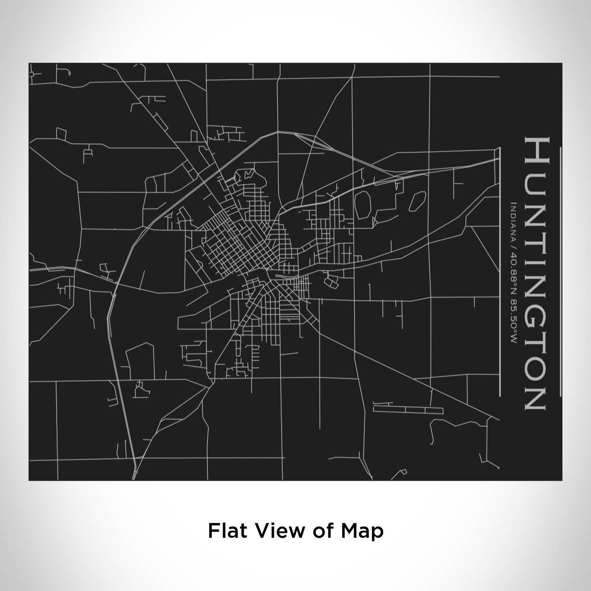 JACE.design - Wholesale Water Bottle - Huntington IN Map Bottle with Bamboo Top in Matte Black1