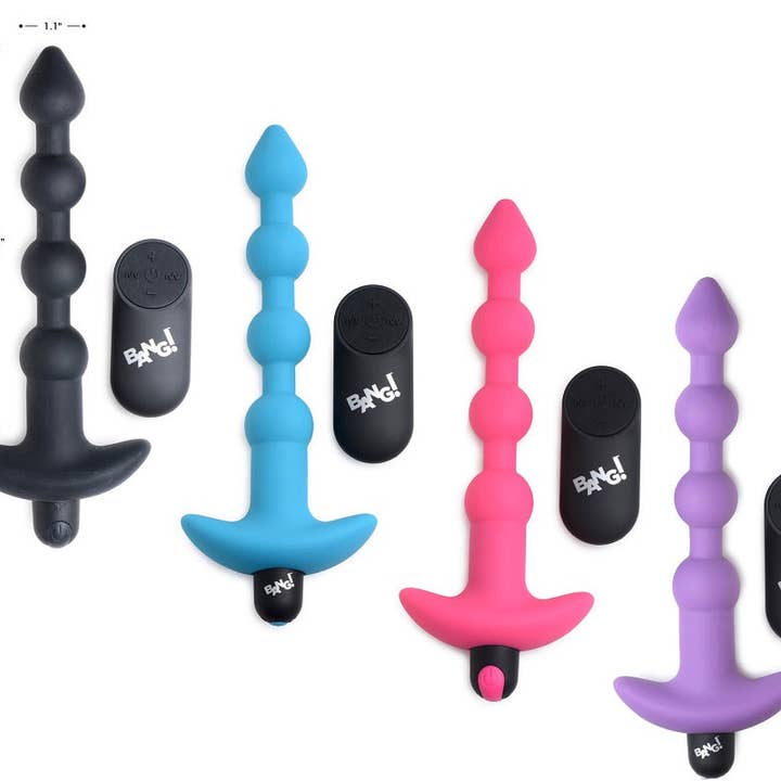 Vibrating Silicone Anal Beads & Remote Control for wholesale by Bang Toys