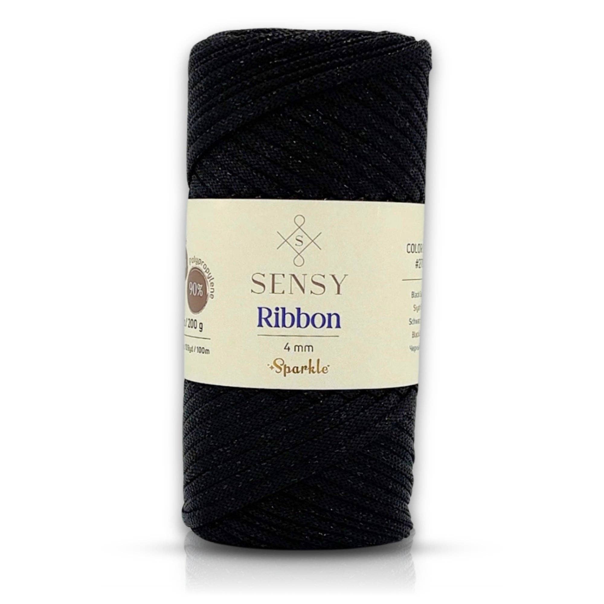 Sensy – Engroshandel Bånd – Sensy Premium 4 mm glitrende macramebånd i 100 % polyester – 100 meter0