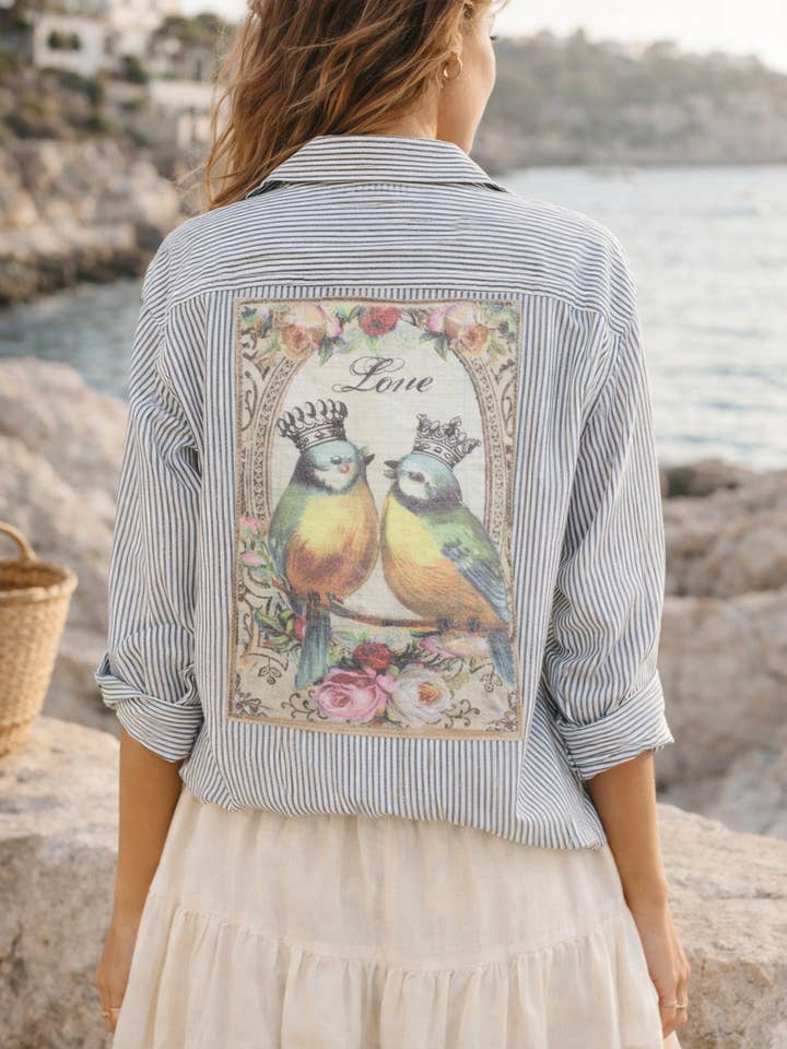 Lovebirds Riviera Shirt for wholesale by The Nu Vintage