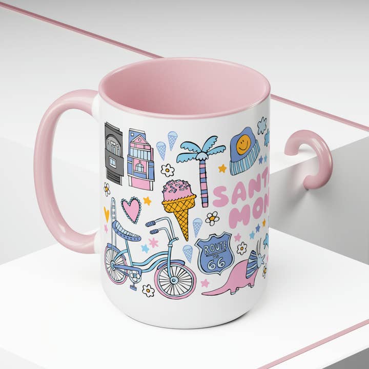 LOLALA - Your California Happiness Market 💛 - Wholesale Coffee Mug - Santa Monica - *BIG* Coffee Mug (15oz)