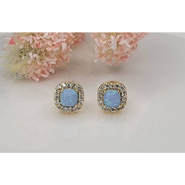 BETTYOH INC - Wholesale Stud/Post Earrings - LAB GROWN OPAL STUD EARRINGS.4