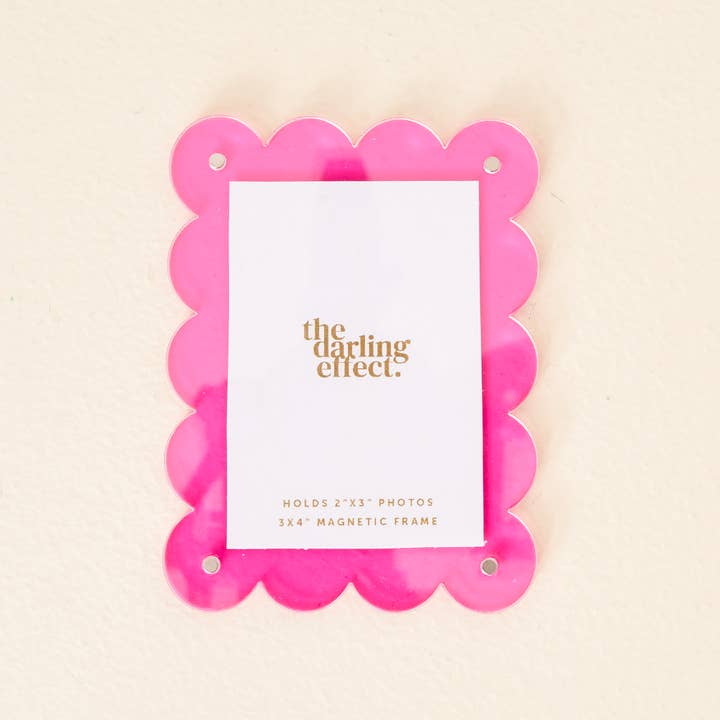 The Darling Effect - Wholesale Picture Frame - Mini Acrylic Picture Frame Magnet-Hot Pink