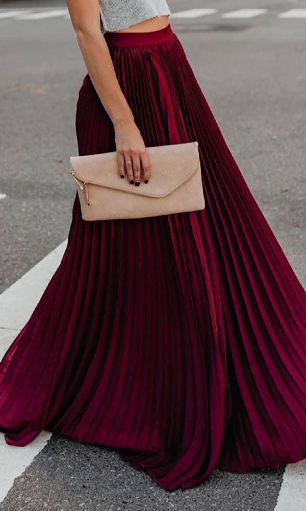 Miss Sparkling - Vente Jupe – femme - Jupe maxi plissée taille haute5