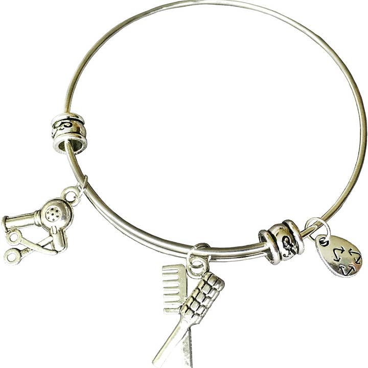 Dave The Bunny - Vendita all'ingrosso Braccialetto con ciondolo/pendente - Bracciale Hair Stylist | Bracciale rigido in acciaio inossidabile