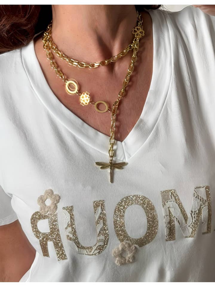 DOUBLE DRAGONFLY necklace for wholesale by EDITION LIMITEE