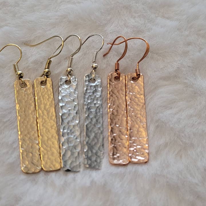 Bella Accessories - Wholesale Hangende/ronde oorbellen - Dangle Bar Oorbellen in koper of aluminium (zilver)8