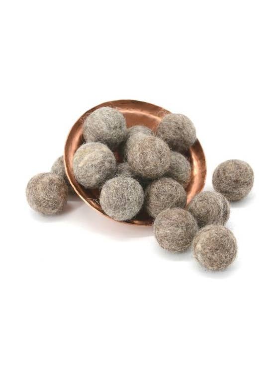 Brown Marbled Pom Pom Balls | 2 CM for wholesale by Woollyfelt
