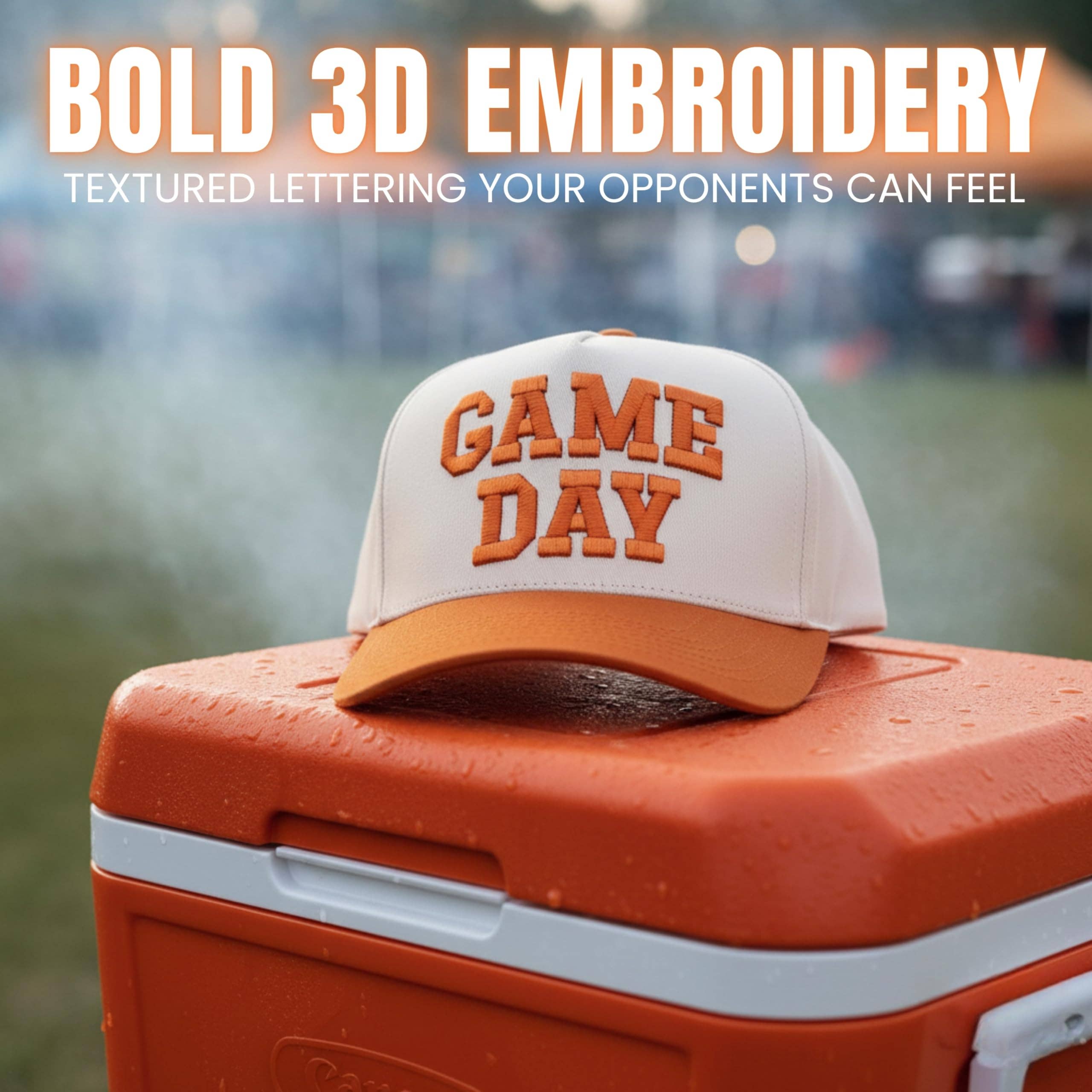 Funky Junque - Wholesale Baseball Cap - Unisex - Retro Two Tone Cap - Game Day - Orange/Beige5