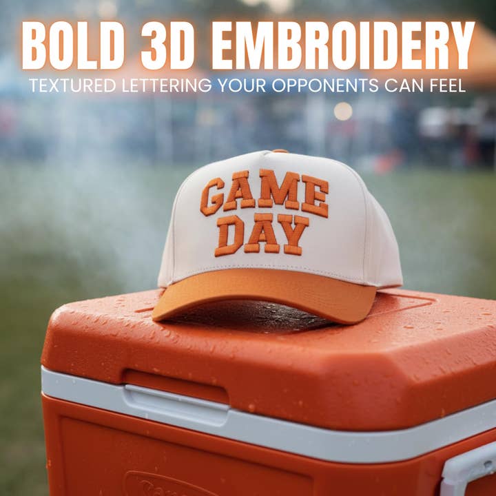 Funky Junque - Wholesale Baseball Cap - Unisex - Retro Two Tone Cap - Game Day - Orange/Beige5