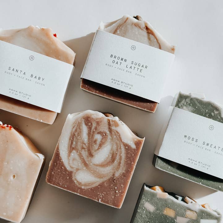 Agha Studio - Wholesale Bar Soap - Moss Sweater Body + Face Bar2