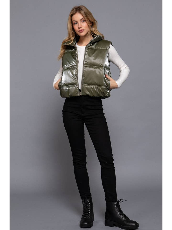 Active Basic | Active USA - Wholesale Outerwear Vest - Women's - High Neck Zip Up Vest15