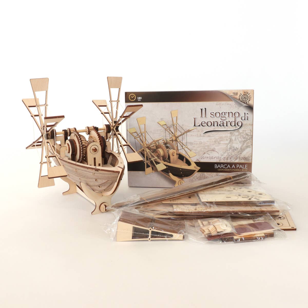 Dahimo - Wholesale DIY Craft Kit - Leonardo da Vinci Paddle Boat - Functional Wooden Model Kit8