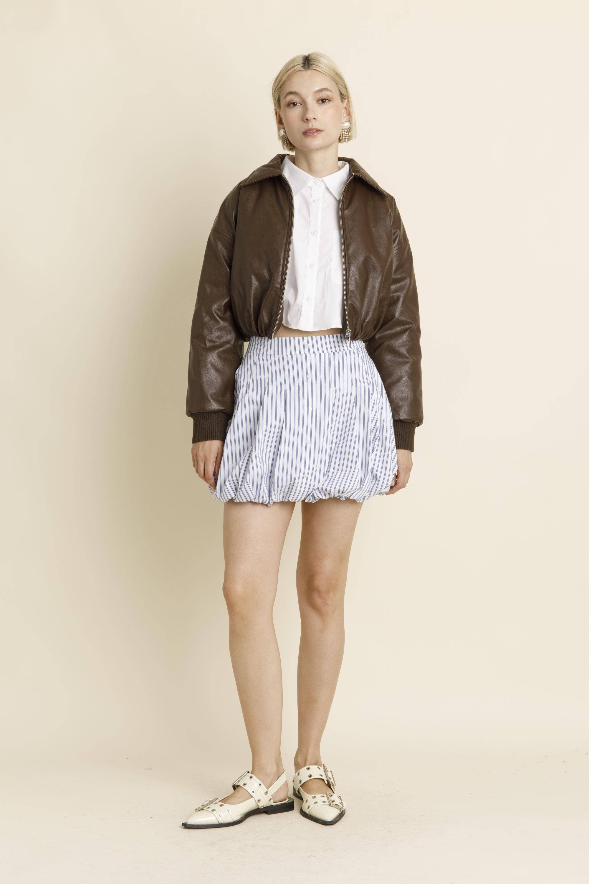 Aureum - Wholesale Bomber Jacket - Women's - AO1939 - PADDED CROPPED BOMBER JACKET3