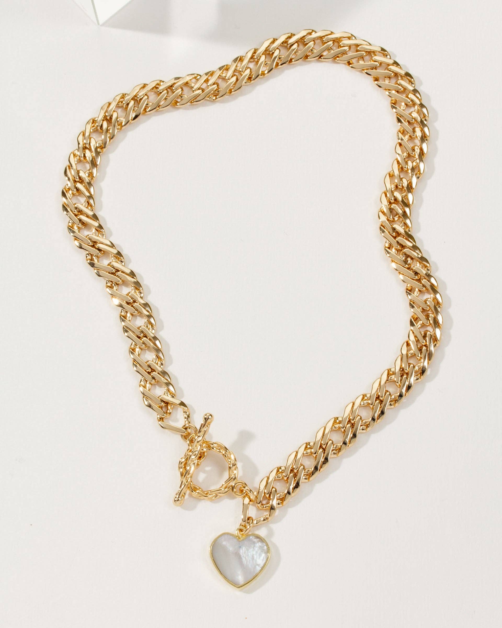 Luna Norte - Wholesale Pendant/Charm Necklace - Heart of Gold Toggle Necklace - Mother of Pearl2