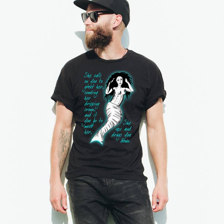 Hannah Kate Makes - Wholesale T-Shirt (Graphic) - Unisex - Mermaid T-shirt - Black - 100% Cotton - Regular/Fitted9