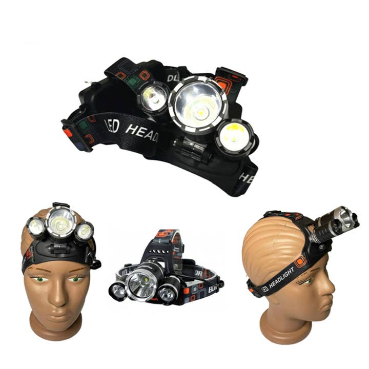 Tsyware - Wholesale Flashlight - LED Head Torch Headlamp Light Band Rechargeable Headlight