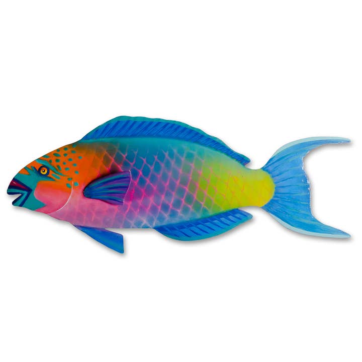 T.I. Design - Wholesale Sculpture - Parrot Fish Patio Safe Metal Sculpture