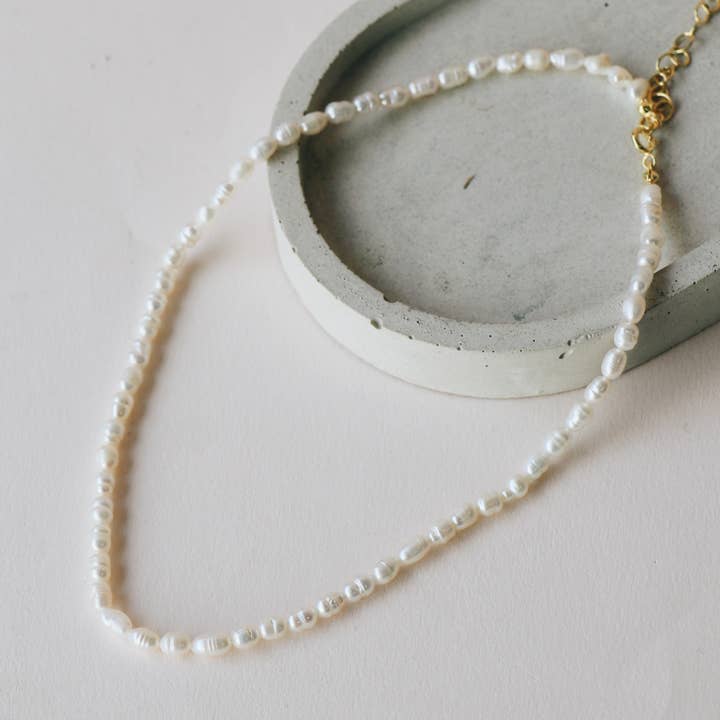 Colar de Pérolas de Água Doce Relo, Banhado a Ouro 18k por atacado de Horace Jewelry