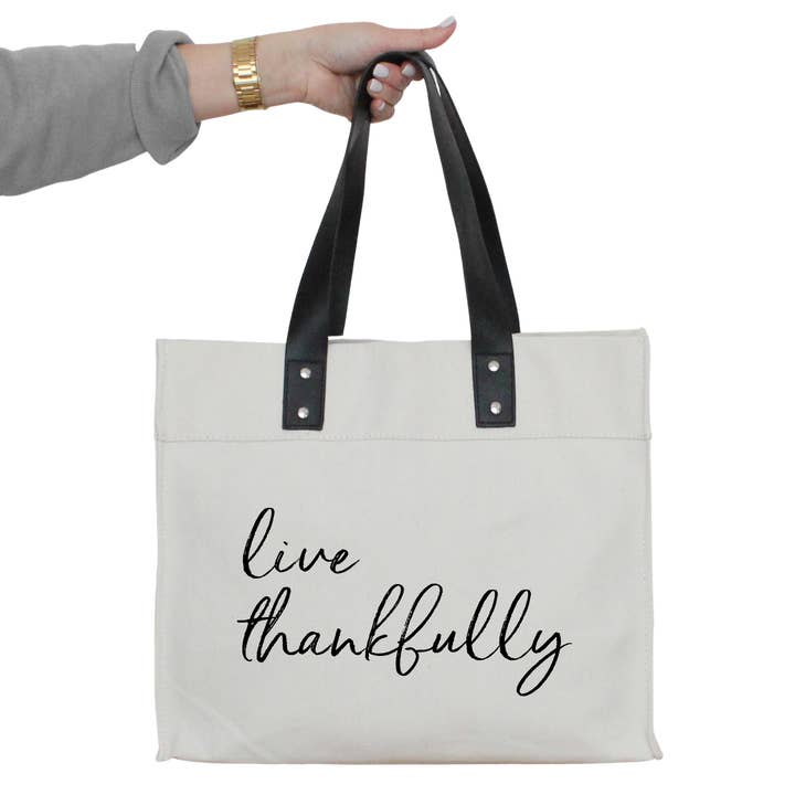 Porter Lane Home - Wholesale Tote Bag - Women's - Live Thankfully Market Tote
