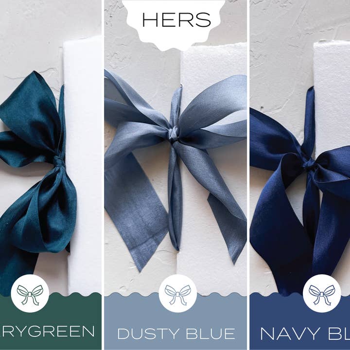 Knapp Design Co. - Wholesale Journal/Diary - HER Wedding Vow Booklet - White handmade paper w/silk ribbon5