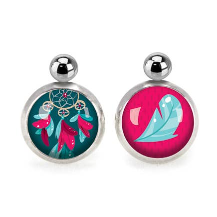 Nomade Drömfångare för Barn Pärlor/Fjäder - Silver för wholesale av Les Minis d'Emilie Fiala