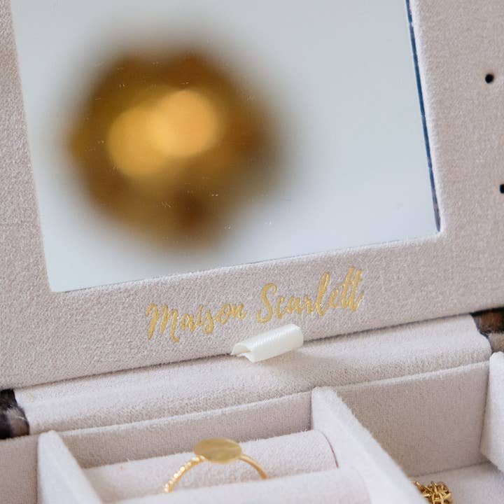 Brigitte leopard travel jewelry box for wholesale on Faire4