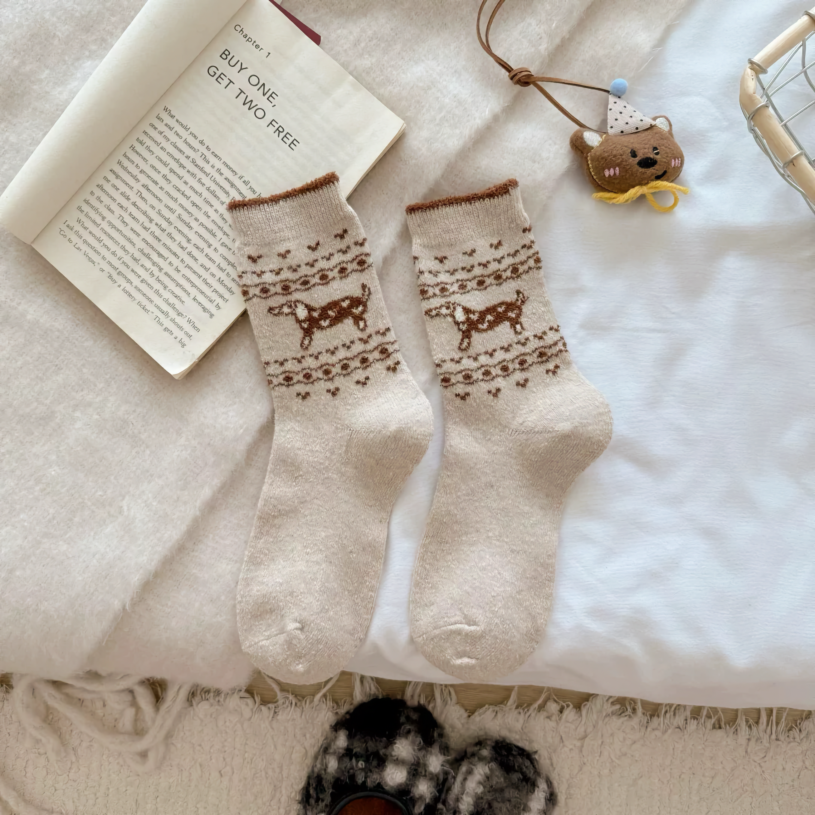 Happy Knits - Wholesale Socks - Women's - Women's Wool Socks - Warm Dachshund Pattern Winter Socks1