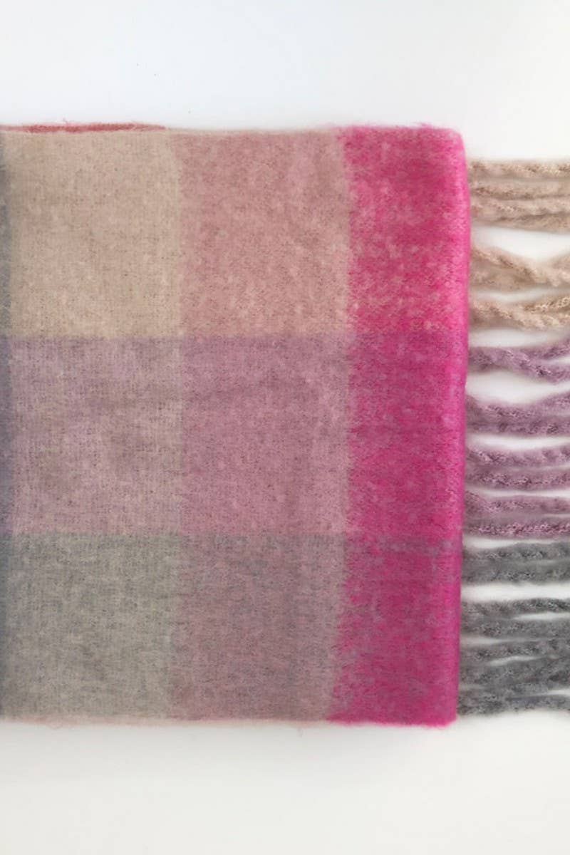 NINEXIS - Wholesale Scarf - Women's - CWASC03407_COLOR PLAID FUZZY WARM SCARF WINTER THICK SHAWL3