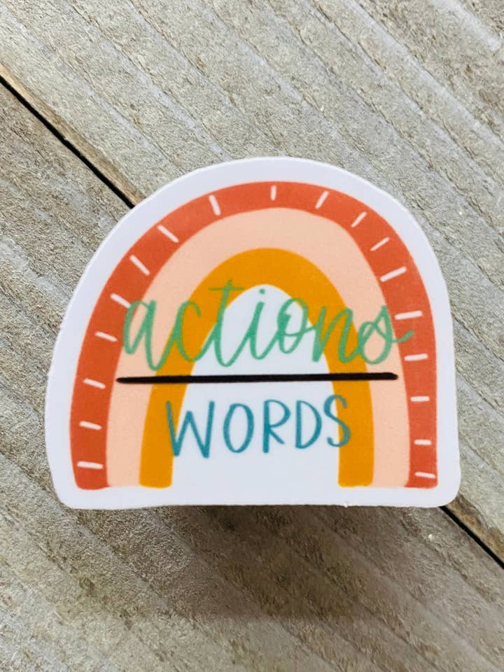 Des actions au-dessus des mots - Sticker pour la vente par Making With Grace