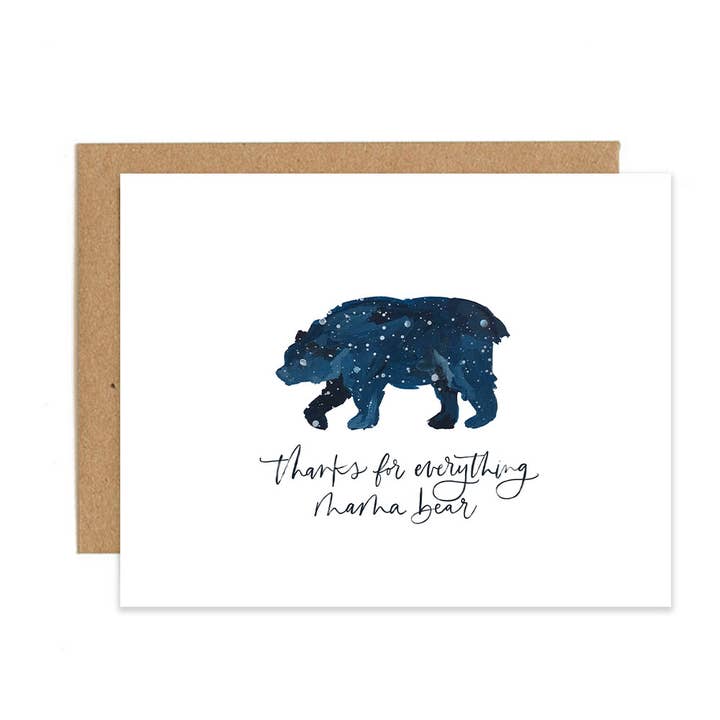 Carte de vœux de remerciement Mama Bear pour la vente par 1canoe2 | One Canoe Two Paper Co.