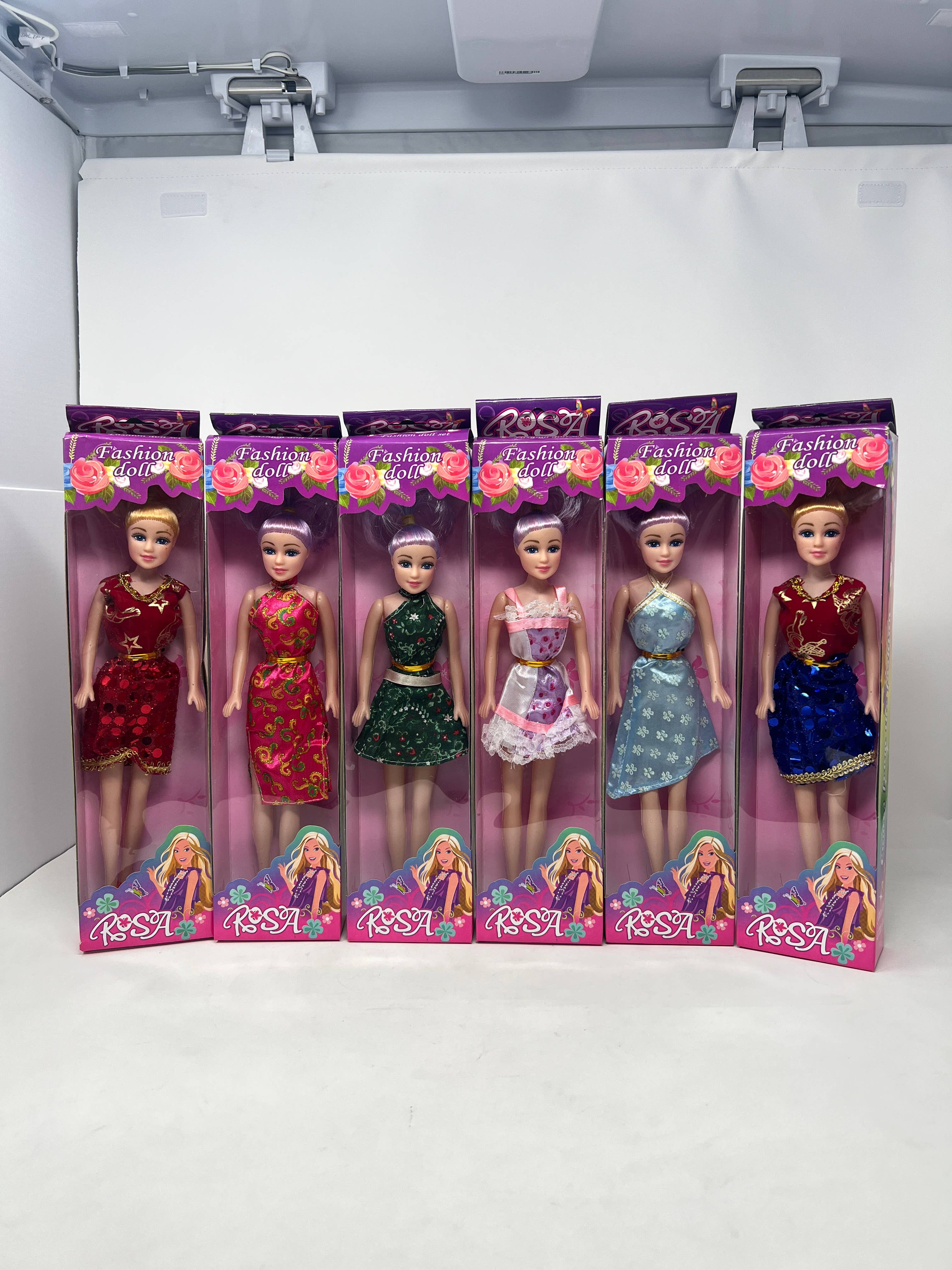 USA HomeMax - Wholesale Toy Set - Kids - Fashion Doll Rosa, Blue Eyes, Purple Hair Assorted Dresses