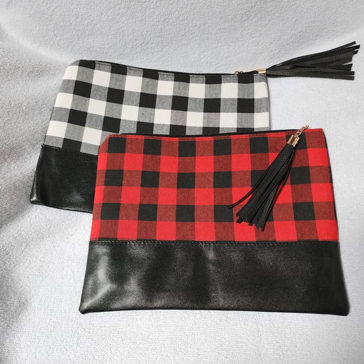 Blushing Owl Co - Vendita all'ingrosso Pochette - Donna - Pochette Buffalo Plaid/Borsa a mano con nappina