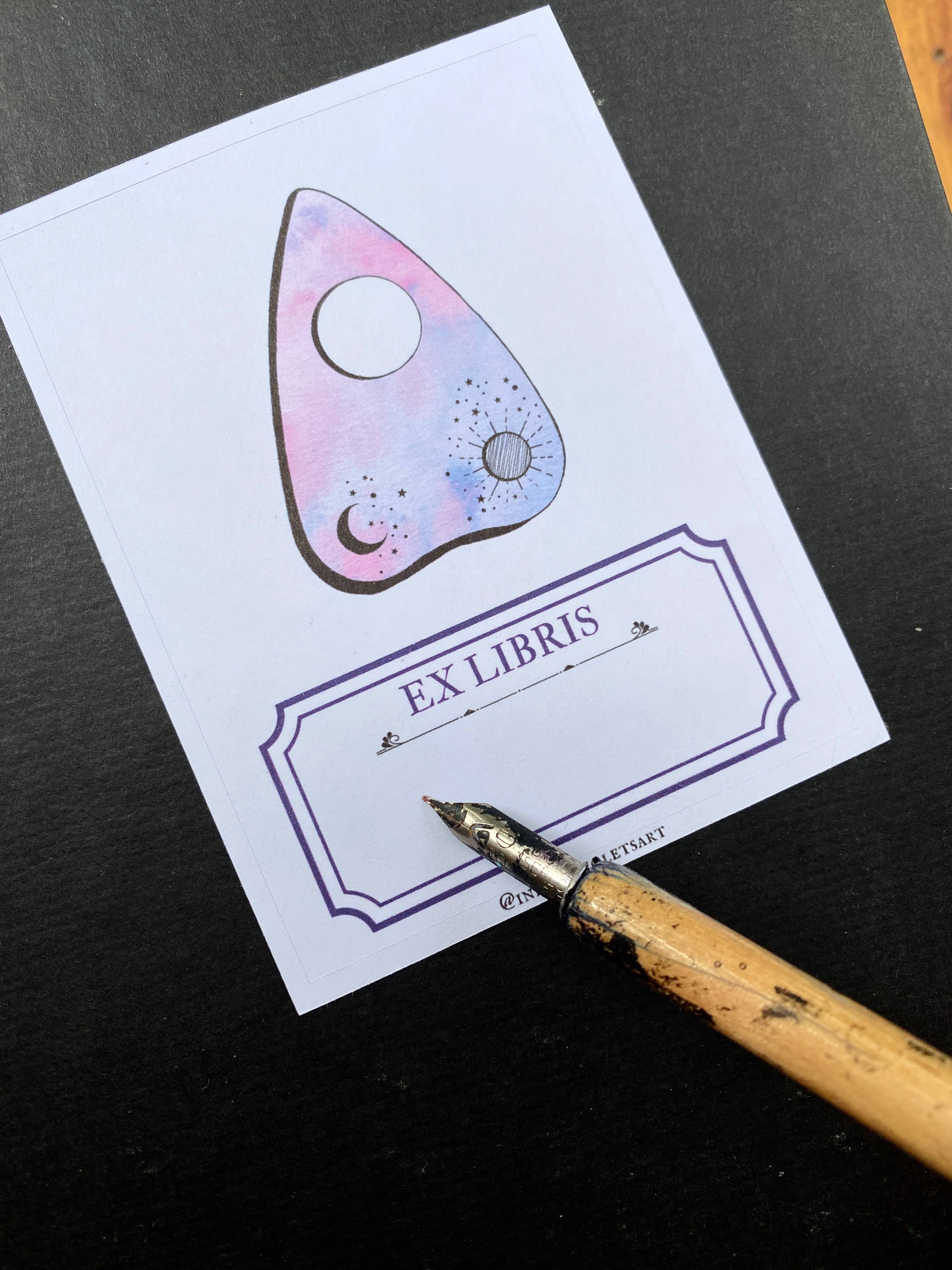 Plum Leaf Paper Co. – wholesale Book plate – Enchanted Ex Libris Witchy Bookplates1