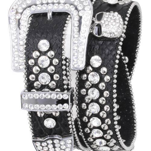 Rope & Spurs - Wholesale Belt - Women's - Crystal Skull Embellished Belt