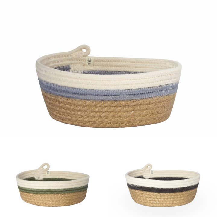 Petite Essential Oval Basket - Jute Jungle Cozy Hues for wholesale by Mia Mélange