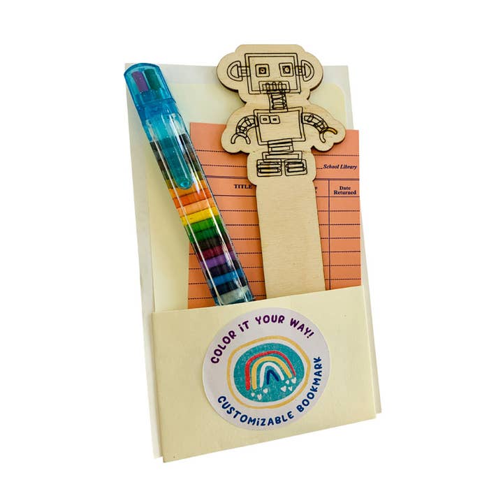 Robot DIY colore seu próprio marcador de madeira por atacado de Sadie’s Moon