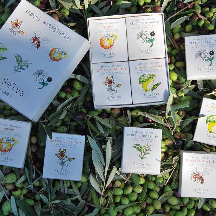 La Selva Positano Cosmetici Naturali – sabonete sólido por atacado – Caixa-presente com 4 sabonetes2