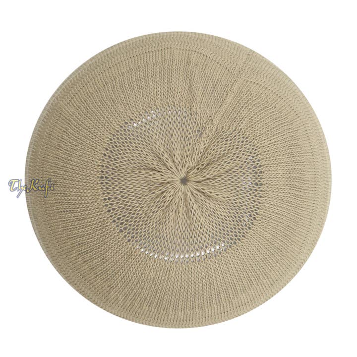 IndoMode - Wholesale Beanie - Men's - Light Olive Green Cotton Stretch-Knit Muslim Kufi Skull Cap