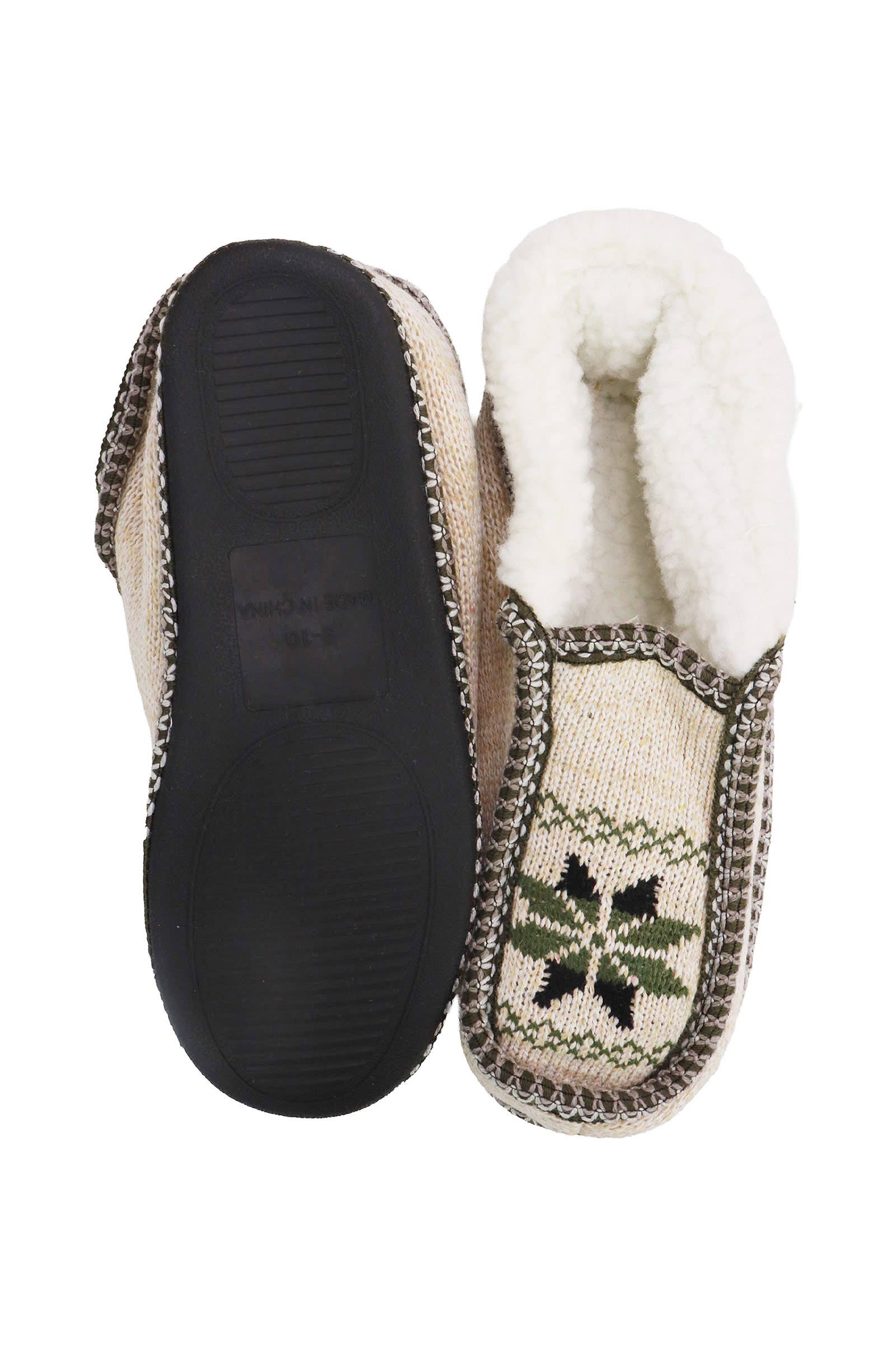 ASSORTITI Pantofole Mocassino Foderate in Pile con Fiocchi di Neve Intessuti in vendita all'ingrosso su Faire8