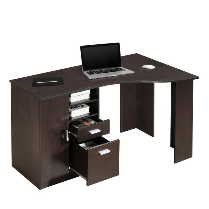 Espresso Classic Office Desk with Storage for wholesale on Faire7