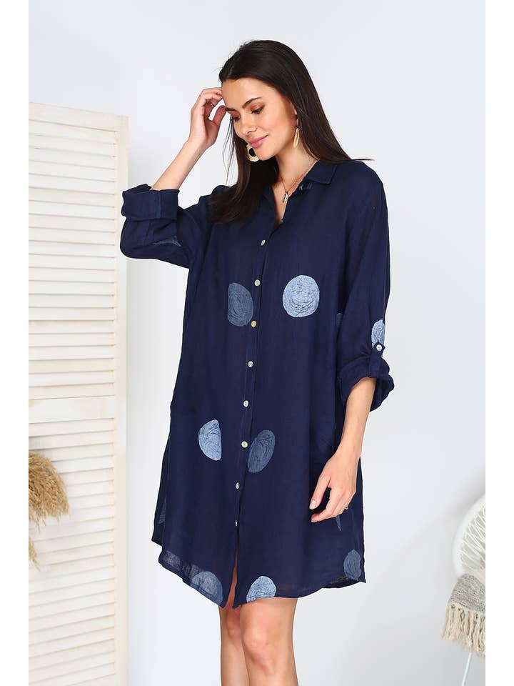 ORNELLA PARIS - Wholesale Dress - Women's - LEL-R197A linen dress