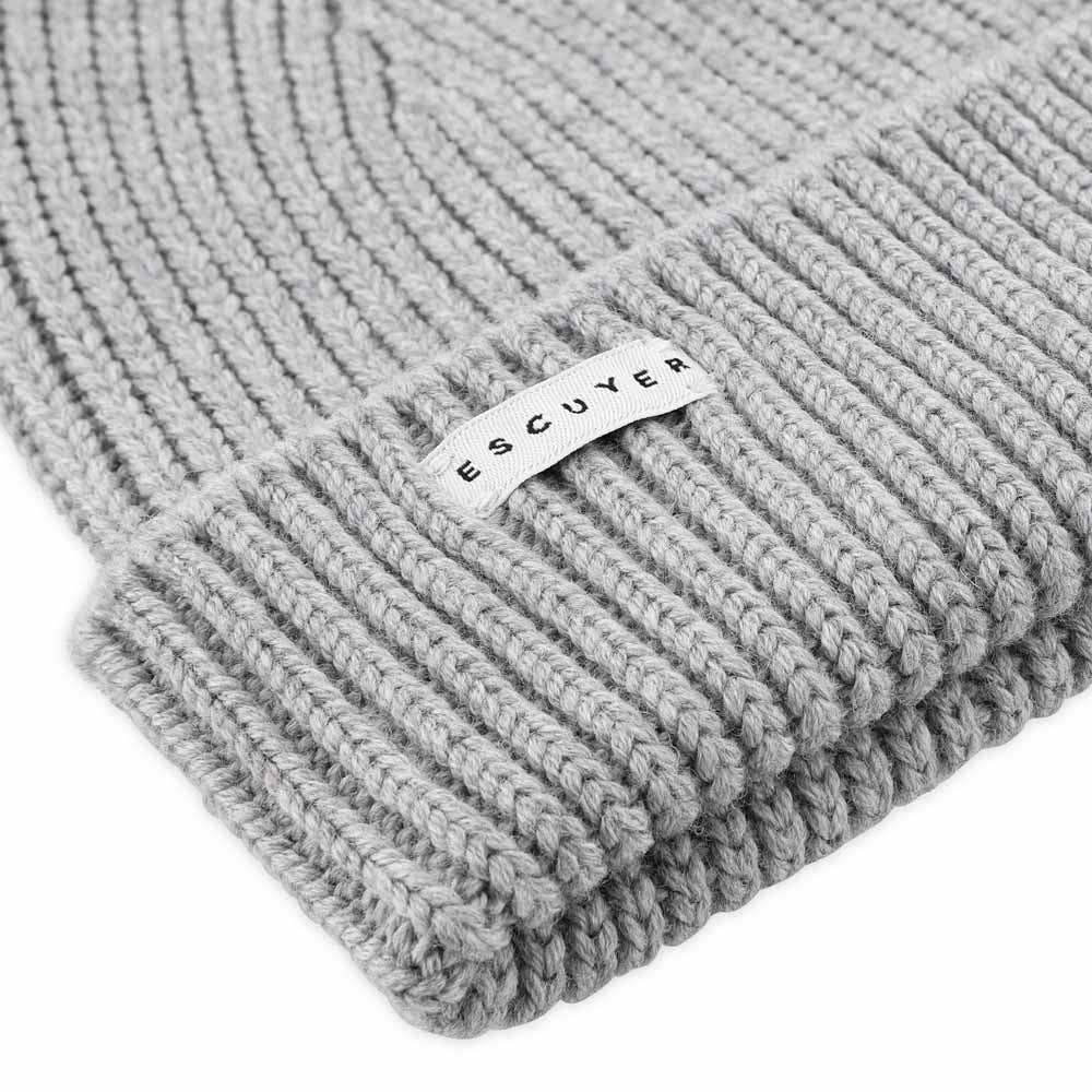 ESCUYER - Wholesale Beanie - Unisex - Ribbed Merino Beanie / Light Grey1
