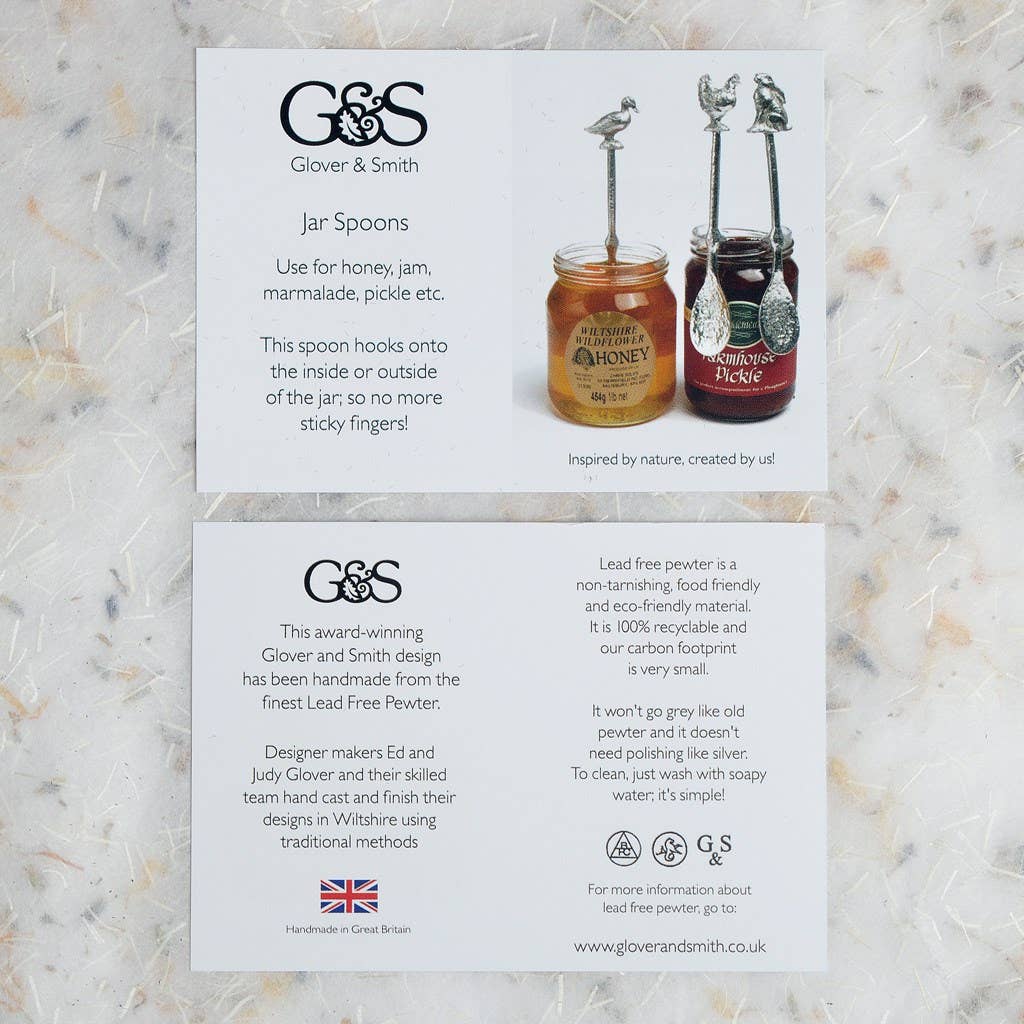 Glover & Smith - Vendita all'ingrosso Cucchiai da cucina - Cucchiaio dell'amore in peltro a forma di cuore, barattolo di marmellata con ganci6