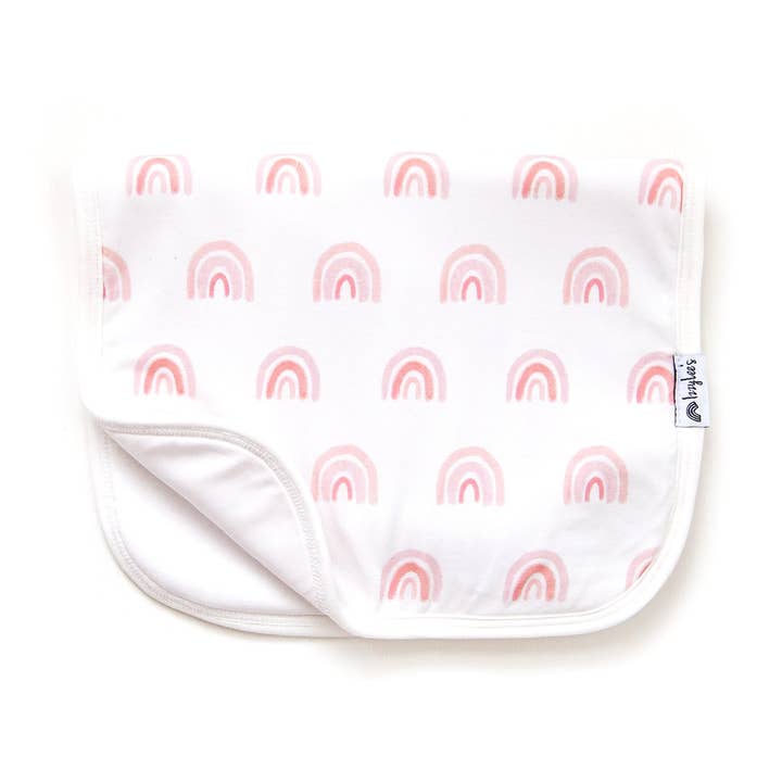 Pink Rainbow Organic Burp Cloth for wholesale by IzzyLee's