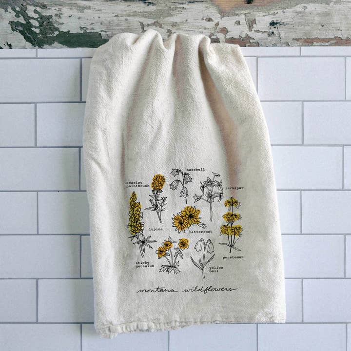 Wildflower Montana Tea Towel for wholesale by Intrigue Ink