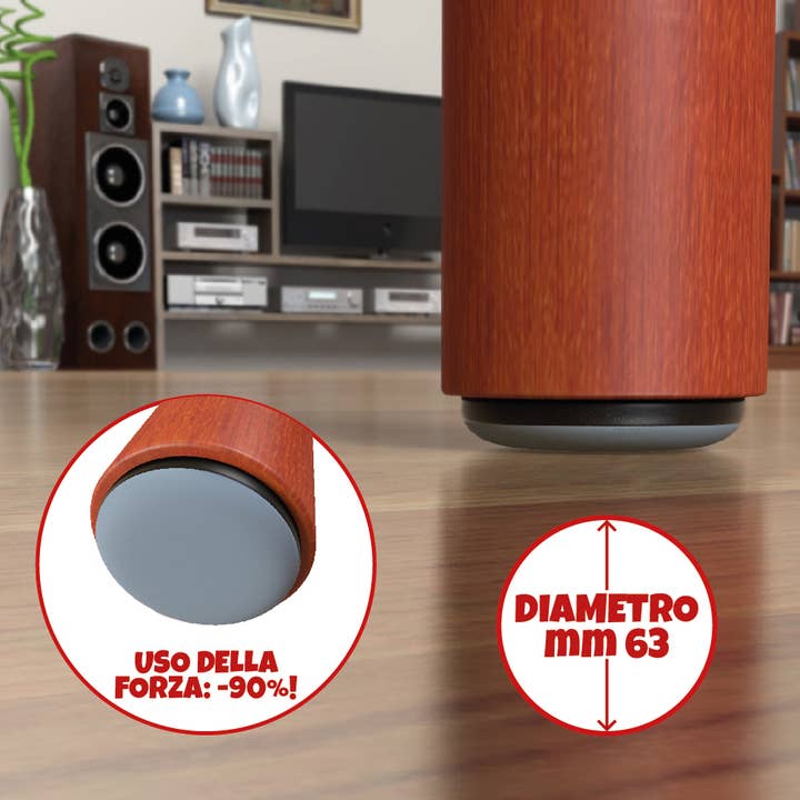 Teflon Movigliss 63 mm BL 2 pcs for wholesale by Idea Casa