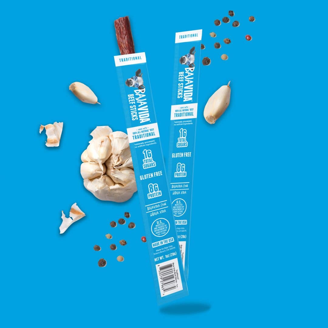 Baja Vida Snacks - Vente Viande séchée - Bâtonnets de Bœuf Baja Vida - 1,0 oz Traditionnel (Coffret de 16)5