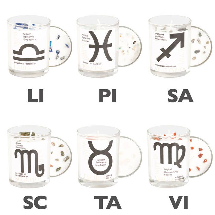 Benjamin International - Venta al por mayor Velas en tarros - VELAS ZODIAC DE 10 OZ